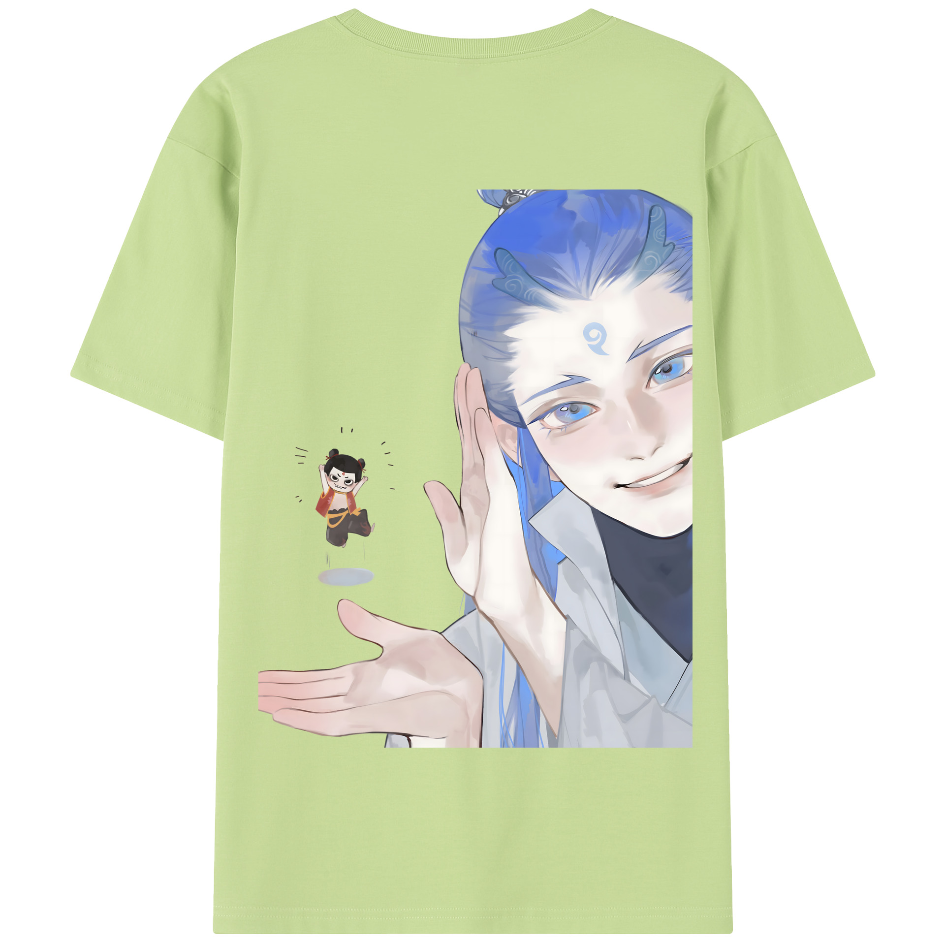 （画像用） Ne Zha 2 ナタ 魔童の大暴れ 綿100％半袖Tシャツ（背面プリント）